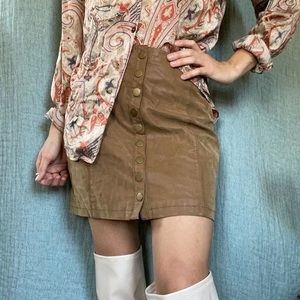 Free People Vegan Leather Skirt